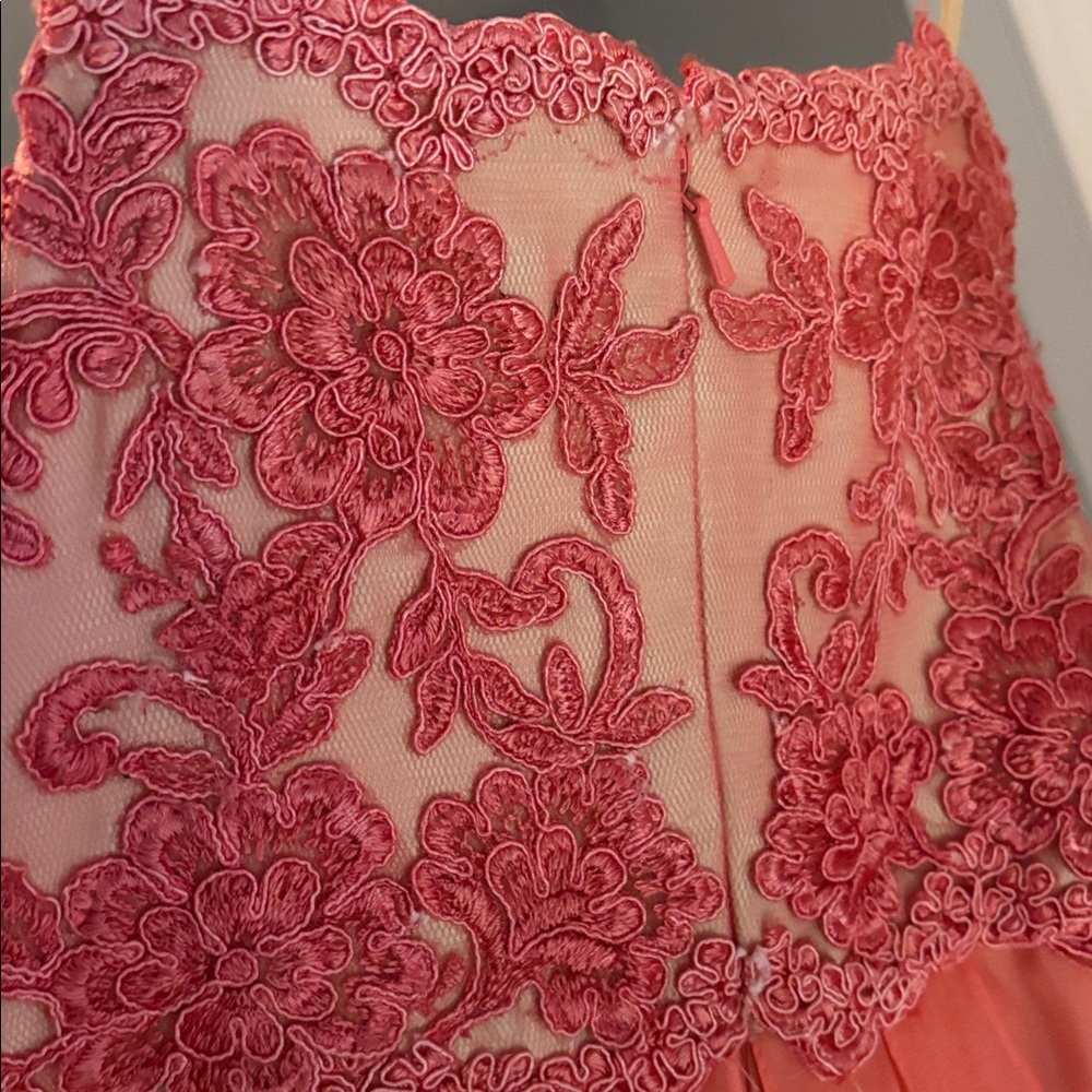 La Femme - 19607 Lace Sweetheart Handkerchief High-Low Gown - Picture 8 of 8